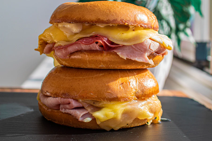 Breakfast sandwich with an egg patty