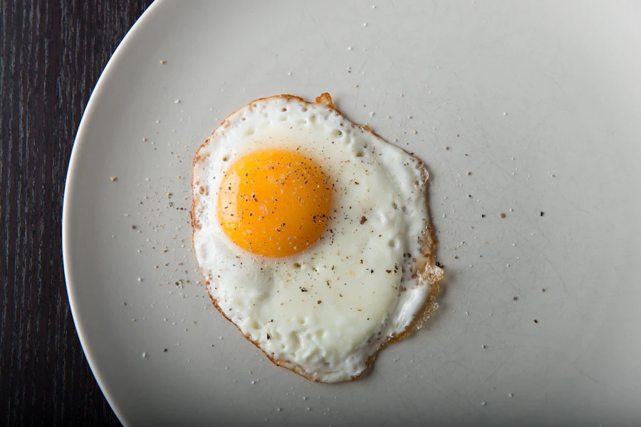 Fried egg on a plate